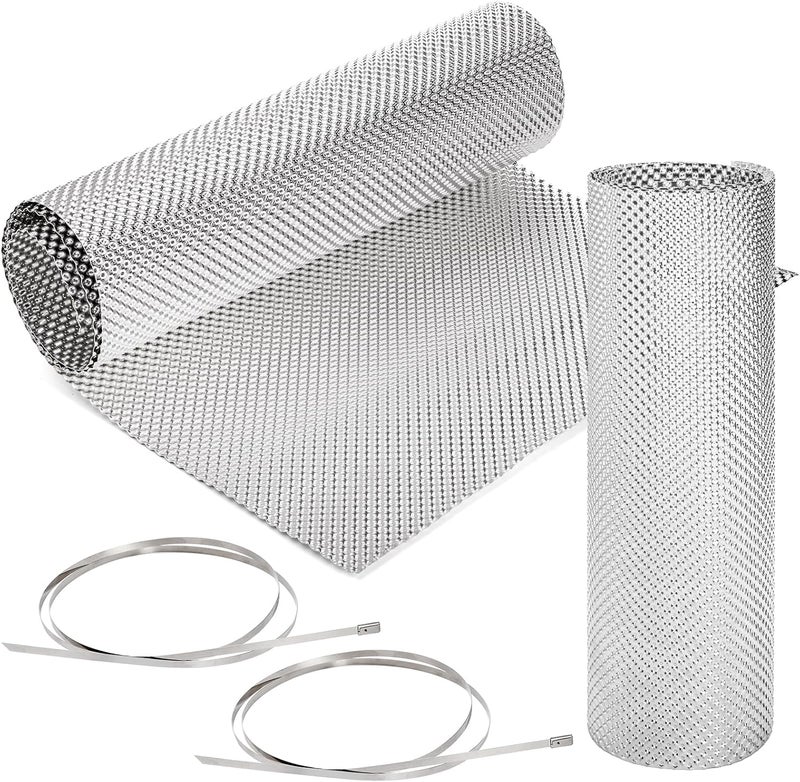 Coloch Exhaust Heat Shield Automotive,15”x 39” Embossed Aluminum Heat Shield Muffler Exhaust Wrap with Two Cable Metal Zip Ties High Temp Thermal Barrier for Car, Muffler, Battery - Image 1